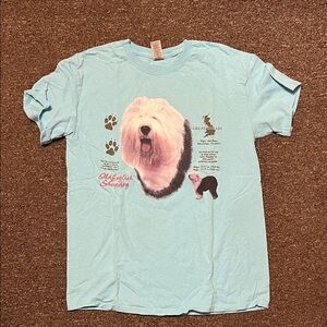 Light Blue Dog Graphic T-Shirt
